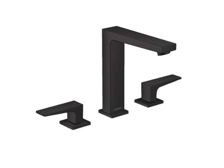 hansgrohe Metropol Mélangeur de lavabo 3 trous poignées manettes\, bonde Push-Open\, noir mat\, 32515670