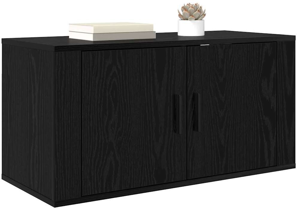 vidaXL Mueble para TV montado en la pared 80 x 34.5 x 40 cm Negro