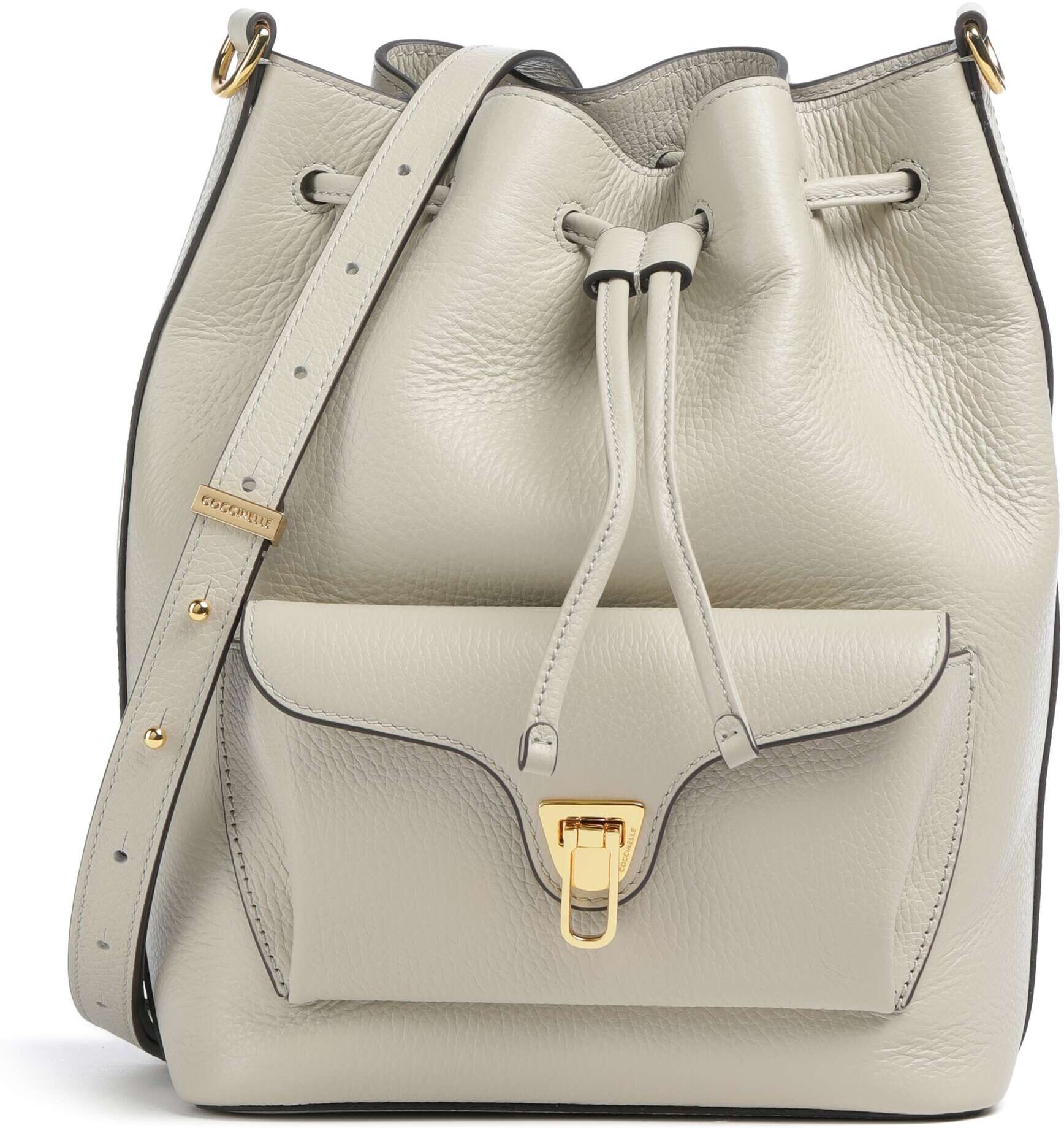Coccinelle Beat Generation Bucket Handtasche aus Leder, beige