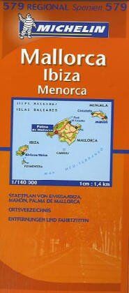 N/A - Mallorca, Ibiza, Menorca: Stadtplan von Eivissa/Ibiza, Palma. Ortsverzeichnis. Entfernungen und Fahrzeiten (Michelin Regionalkarte) - Preis vom 09.10.2026 07:28:09 h