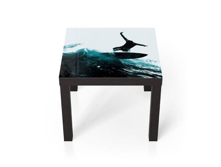 DEQORI Couchtisch 'Türkise Abenteuer', Glas Beistelltisch Glastisch modern
