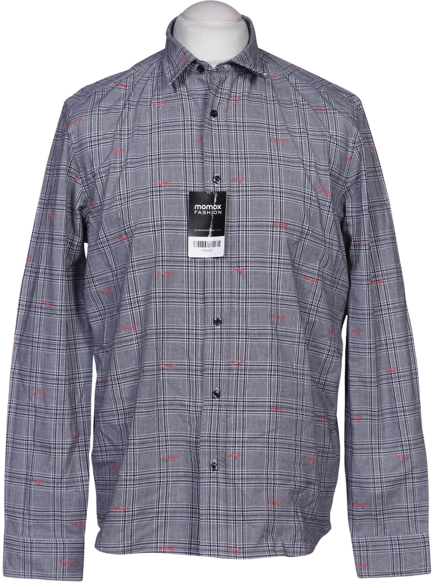 Hugo by Hugo Boss Herren Hemd, Grau, Gr. M, Baumwolle - Second Hand