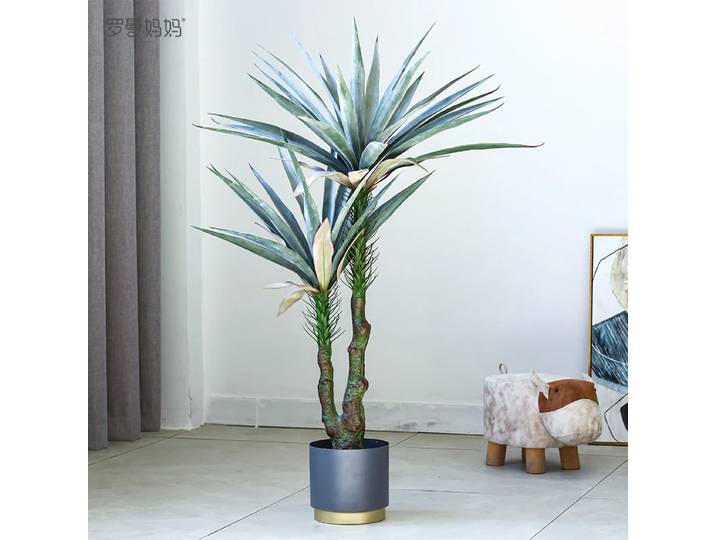 Pot de plante verte de simulation, plante d'agave, sisal, décoration de sol, arbre de simulation, prise de vue de paysage, décor à la maison, bonsaï