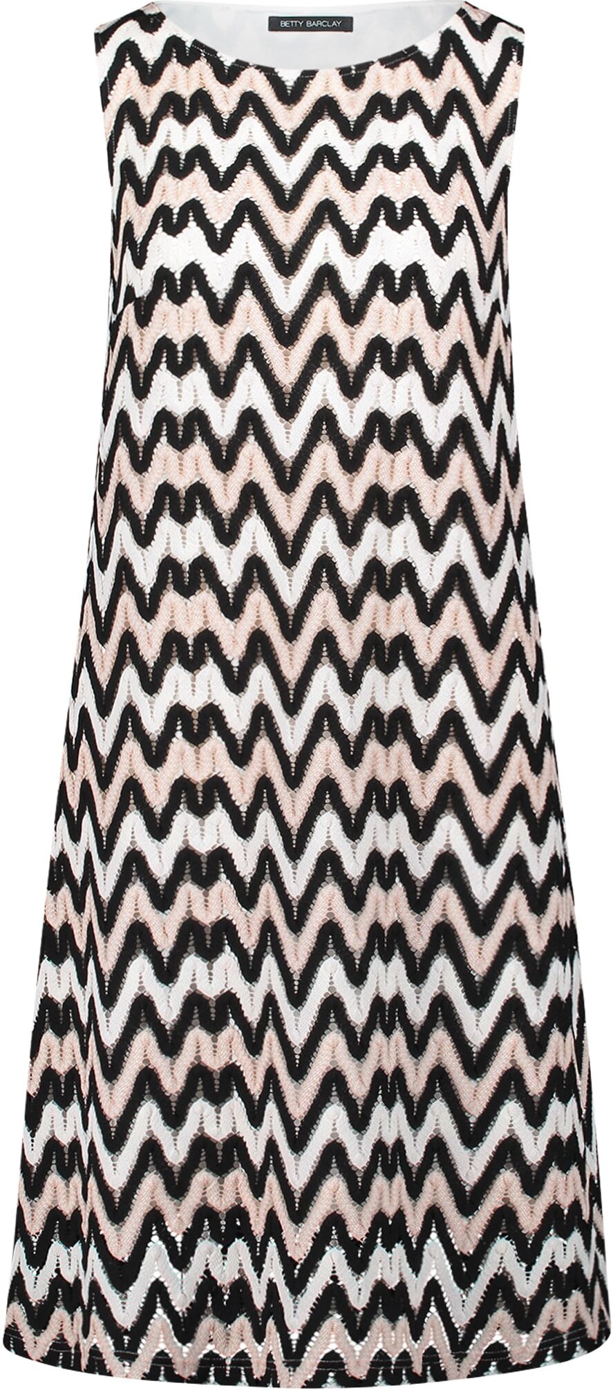 Etuikleid BETTY BARCLAY "Etuikleid ohne Arm", Damen, Gr. 38, EURO, schwarz (schwarz, weiß), Obermaterial: 100% Polyester PES., Kleider Etuikleid