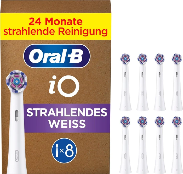 Oral-B iO Radiant White, originale runde Ersatz-Bürstenköpfe, 8 Stk, 8 Stück
