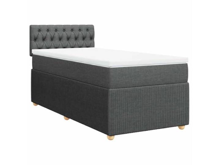 Makastle Boxspringbett mit Matratze Dunkelgrau 90x200 cm Taschenfederkernmatratze