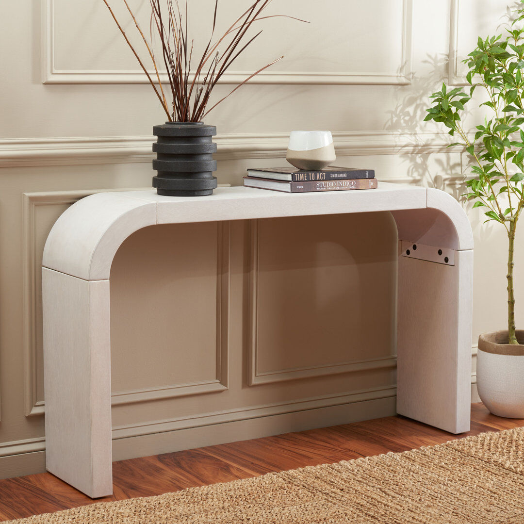 Alpen Home Hamund Curved Console Table White 78.99cm H X 132.08cm W X 30.48cm D