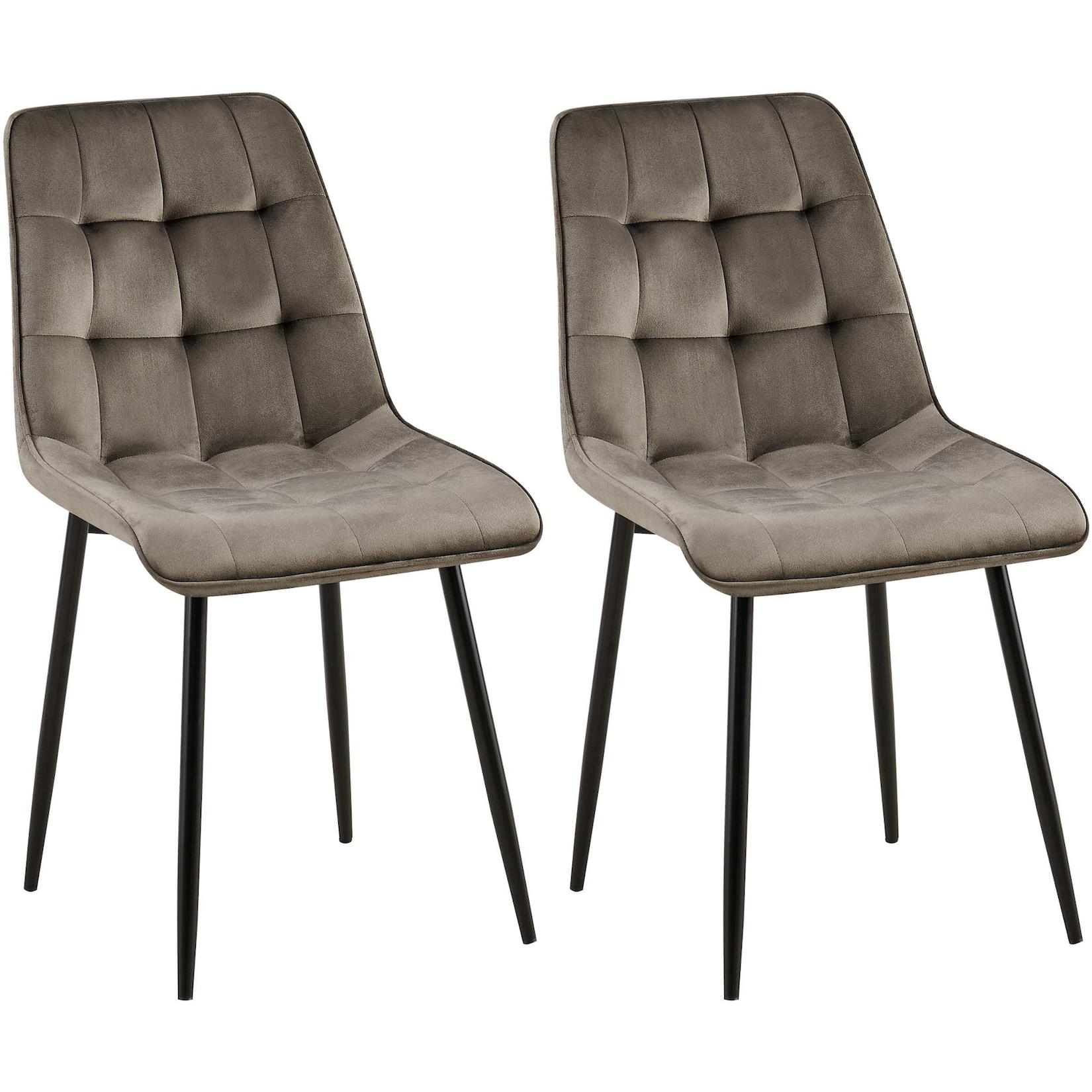 CLP 2er Set Esszimmerstuhl Gifford Samt - Farbe: anthrazit, Material: Samt