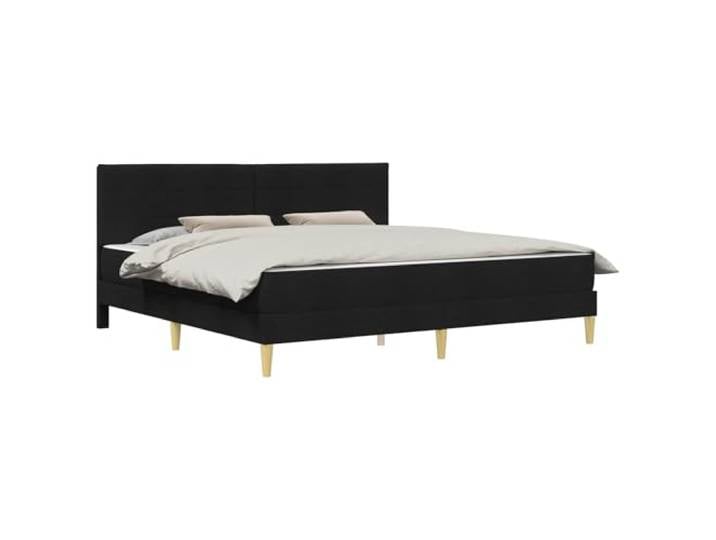 TUERYAFEK Bettrahmen Schwarz 180x200 cm Polyester Sperrholzkonstruktion, Lattenrost inklusive, Kunststoffbeine, Schaumstoffmatratze