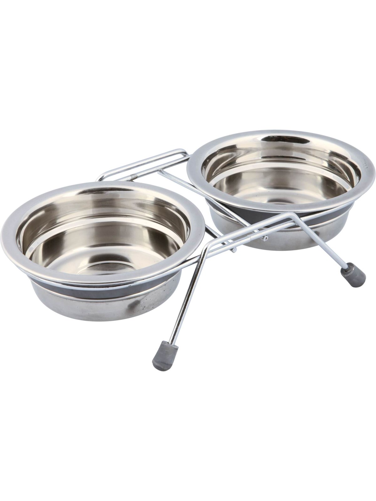 Trixie Edelstahlnapf-Set mit Klapperschutz 2x 0.25L 11cm