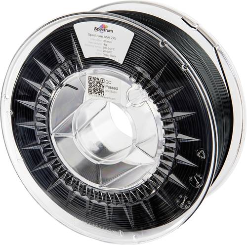 Spectrum Filaments 80302 ASA 275 DEEP BLACK Filament ASA schlagfest, witterungsbeständig, UV-beständig 1.75mm 1000g Tief-Schwarz