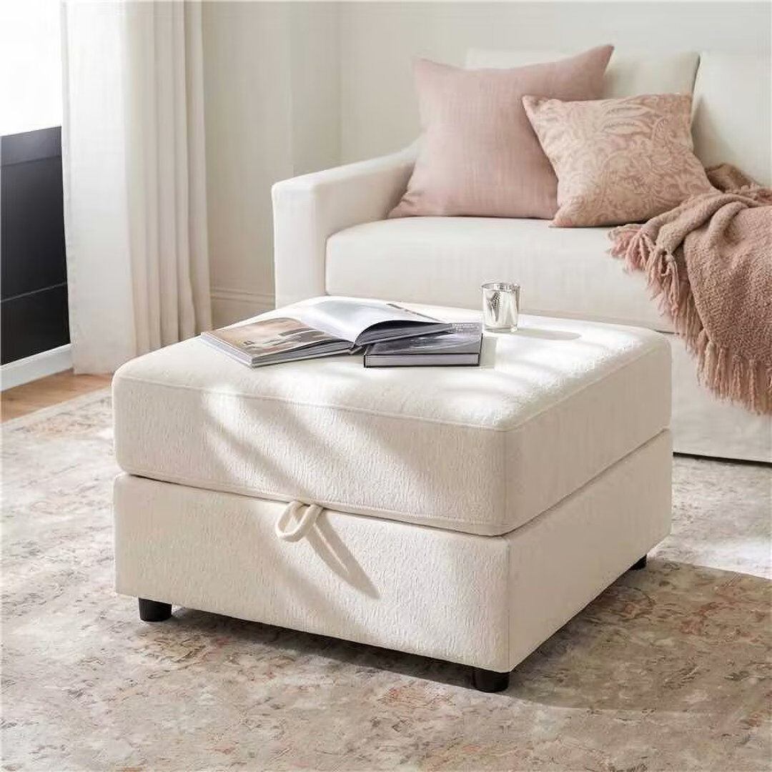 17 Stories 75cm Wide Polyester Square Standard Ottoman
