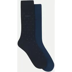 Zweier-Pack mittelhohe Socken Blau 43-46