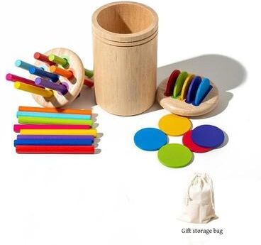 Uplift Picks Montessori Wooden Toys Color Sorting Fine Motor Skills Puzzle Set 2 In 1
