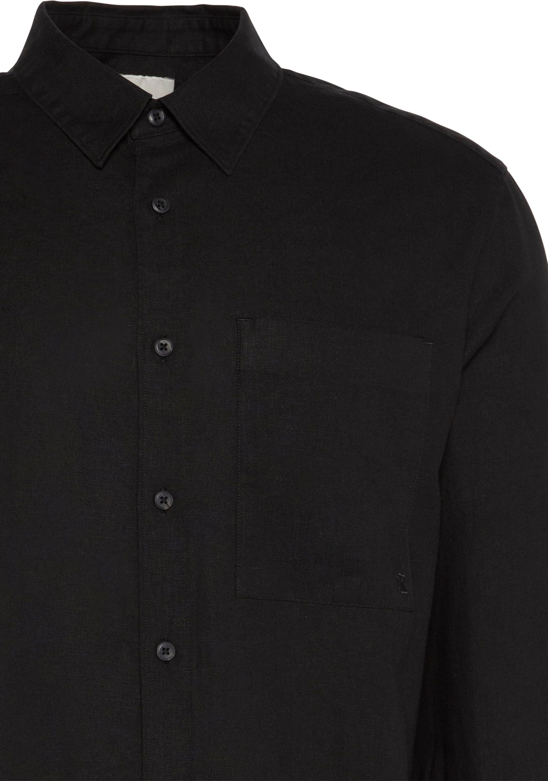 Calvin Klein Jeans "SOLID LINEN CLASSIC" Kentkragen, Regular Fit, Leinen-Viskosemix schwarz XXL, N-Gr