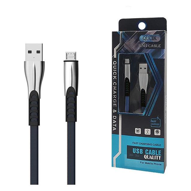 Senbono USB CABLE MICRO 2.4A BLUE 2400mAh QUICK CHARGER QC 3.0 1M POWERLINE SMS-BW02- METAL PLUGS (1 m) (BW02 MICRO NIEB)