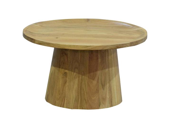 Carryhome Couchtisch, Akazie, Holz, Akazie, vollmassiv, rund, konisch, rund, 66x38x66 cm, einfacher Aufbau, Wohnzimmer, Wohnzimmertische, Couchtische