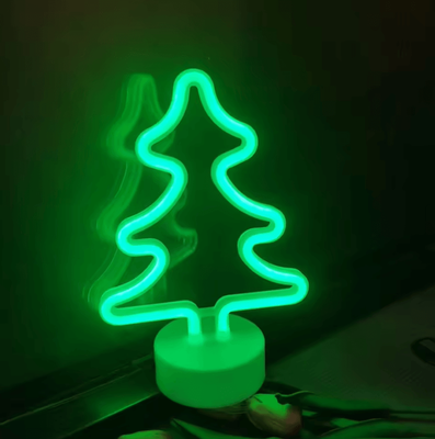 Inspire Curations Green Christmas Tree LED Neon Light USB & Battery Powered Desktop Holiday Decoration green green green