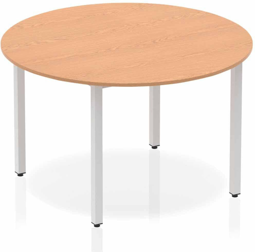 Latitude Run Kyvan 120 cm Circle Conference Table Oak 4