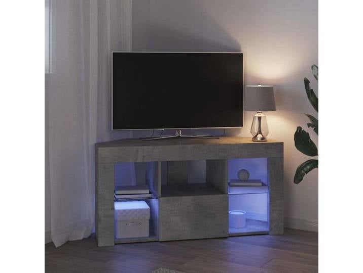 Printemps 2026 Soldes Meuble TV LED d'Angle Montage mural Gris béton 100 x 40 x 50 cm 5486256