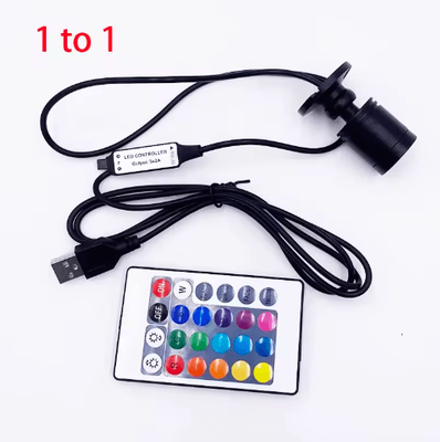Inspire Picks RGB LED Mini Spotlight USB 5V Dimmable 1W 3W Showcase & Cabinet Light With Remote Control rgb 1to1 usb 5v 1w black Shell