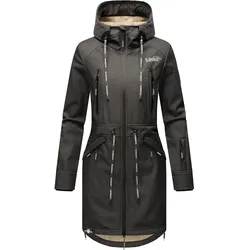 MARIKOO Damen Softshelljacke Funktionsjacke mit warmen Teddyfleece & Kapuze Racquellee
