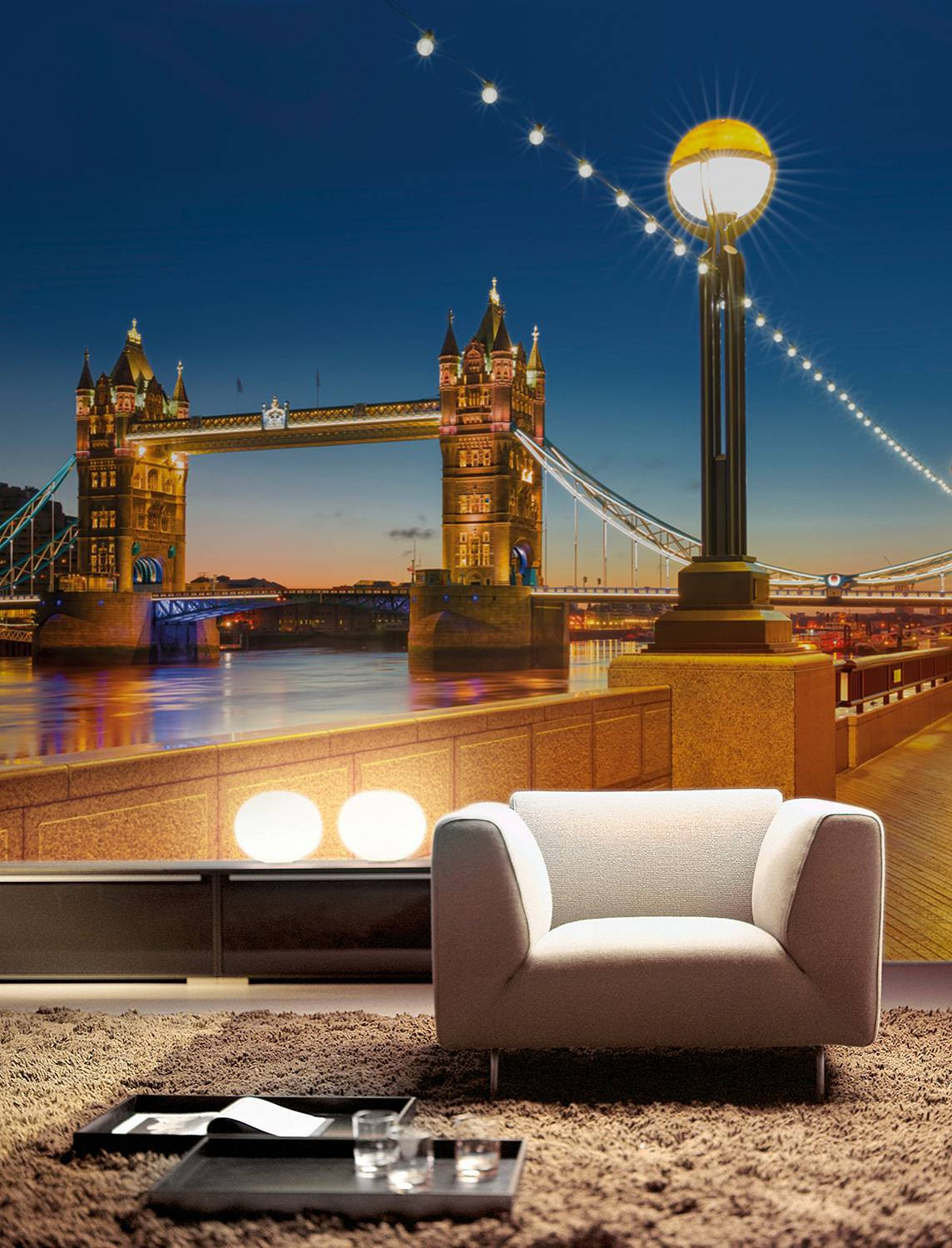 home24 Fotobehang Tower Bridge Mural Breedte: 368 cm, Hoogte: 254 cm