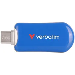 Verbatim Plectra Blue 512GB USB-C Flash Drive 30235 (512 GB, USB-C), USB Stick, Blau