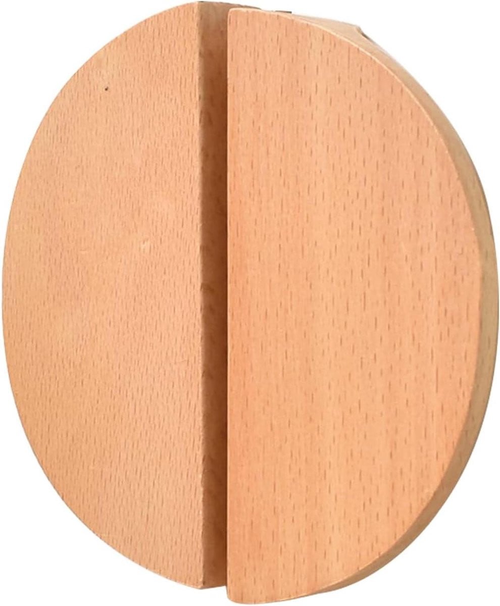 Houten Ladegrepen Halve Maan Knoppen Beige - 2 stuks