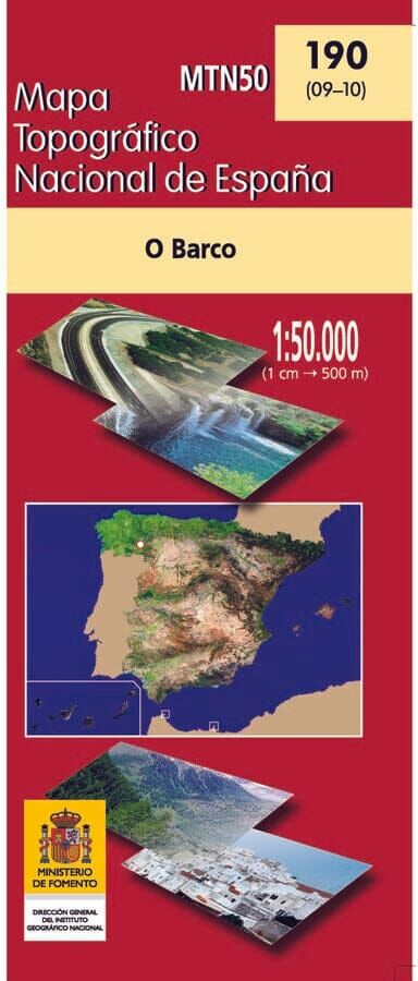 Carte topographique de l'Espagne n° 0190 - O Barco   CNIG - 1/50 000