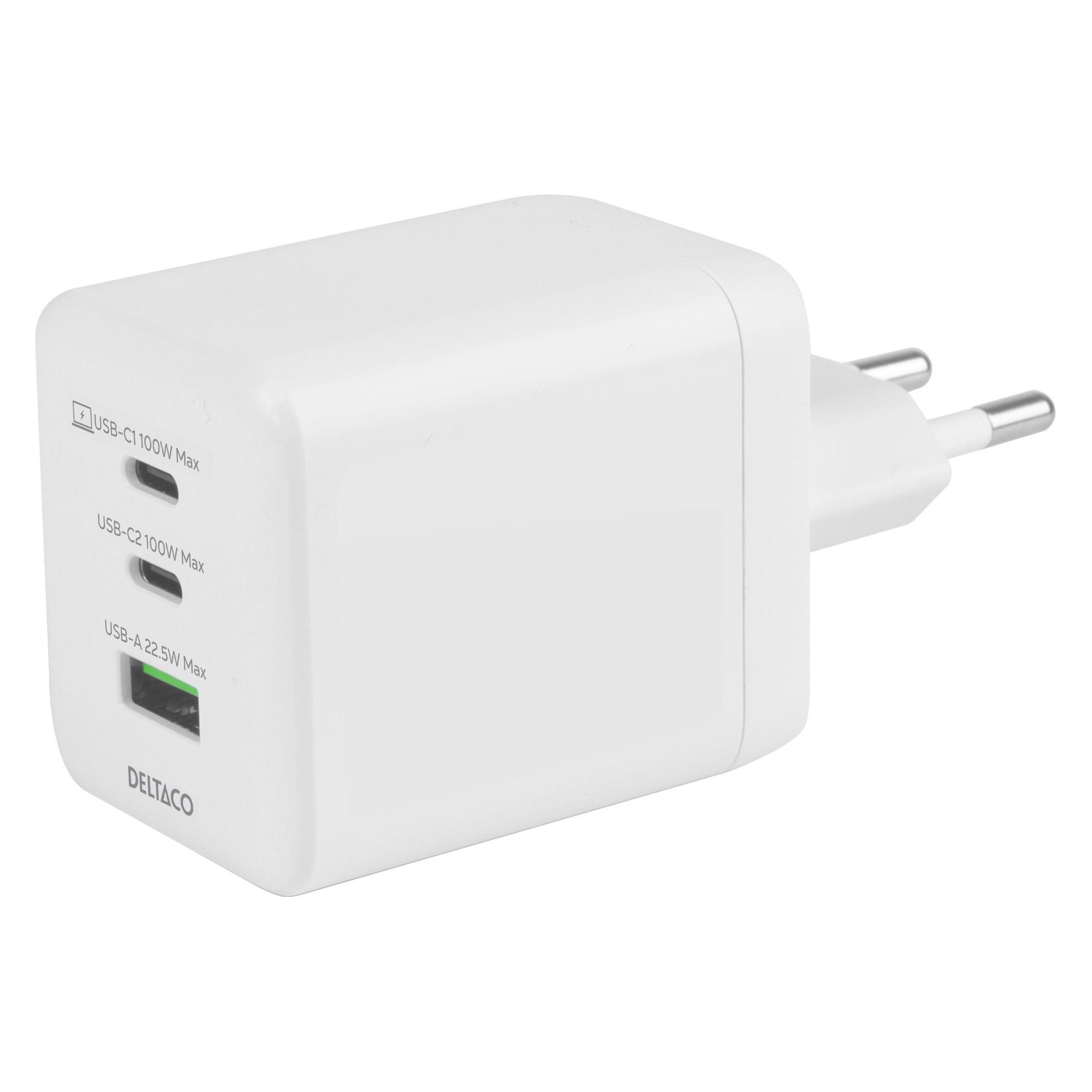 Deltaco USBC-GAN06 (100 W, 3 Ports) (USBC-GAN06)