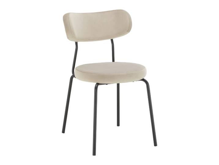 Stuhl Lea Beige Samt Gepolstert