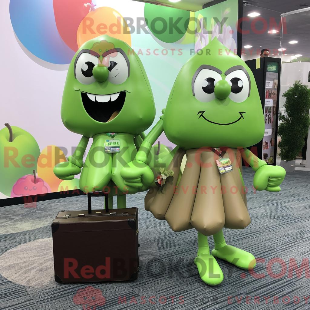 Maskottchenkostüm REDBROKOLY Olive Candy Box mit Bluse und Aktentasche