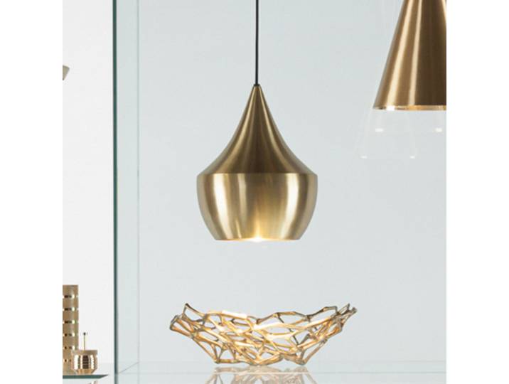 Beat Fat LED-Hängelampe, messingfarben, Ø 24 cm - Tom Dixon - Wohnzimmer - Design - Einflammig