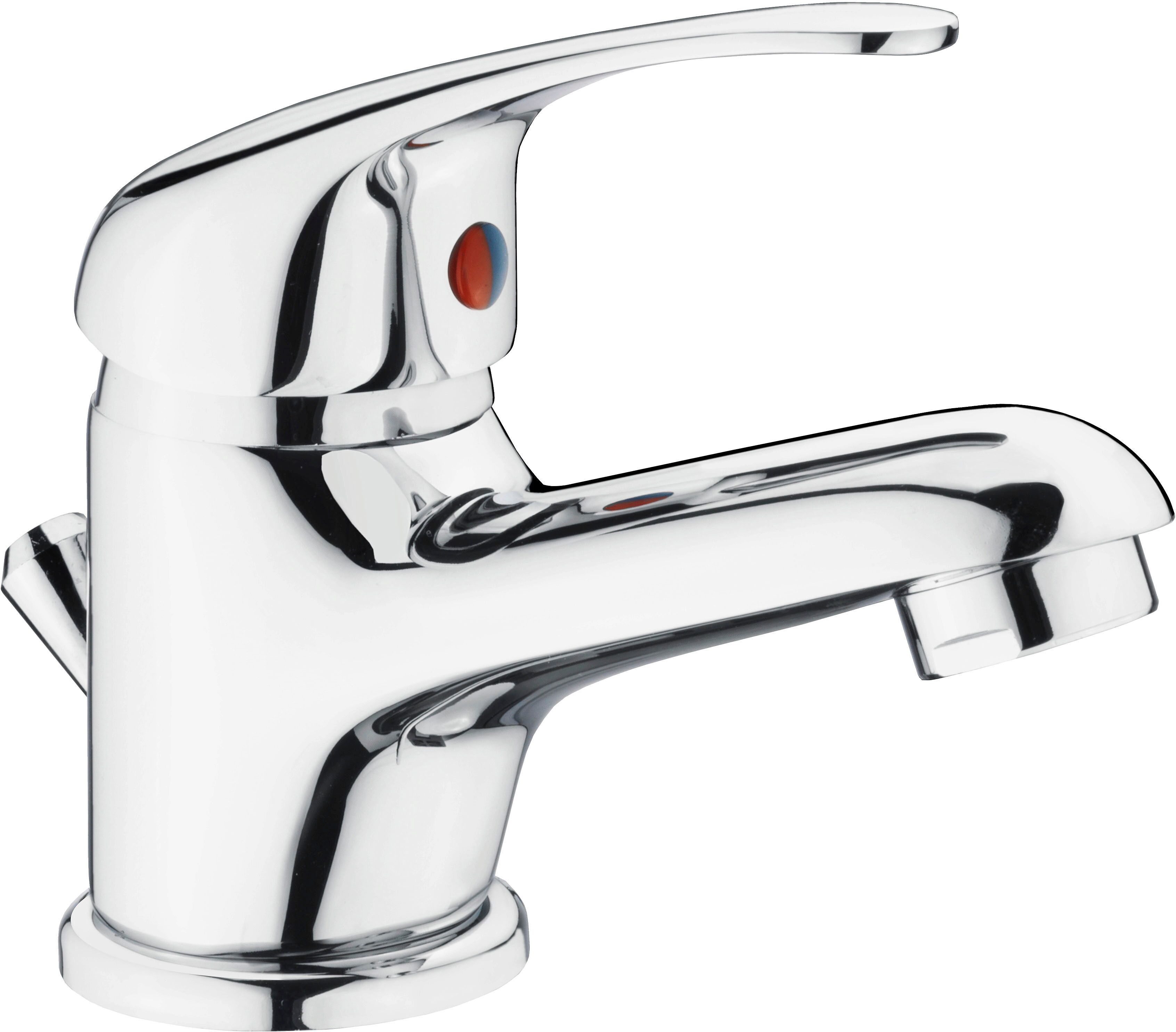 Waschtischarmatur CORNAT "Piccolo", silber (verchromt), B:19,5cm H:14cm T:10cm, Messing, Armaturen, Waschtischarmatur, Wasserhahn