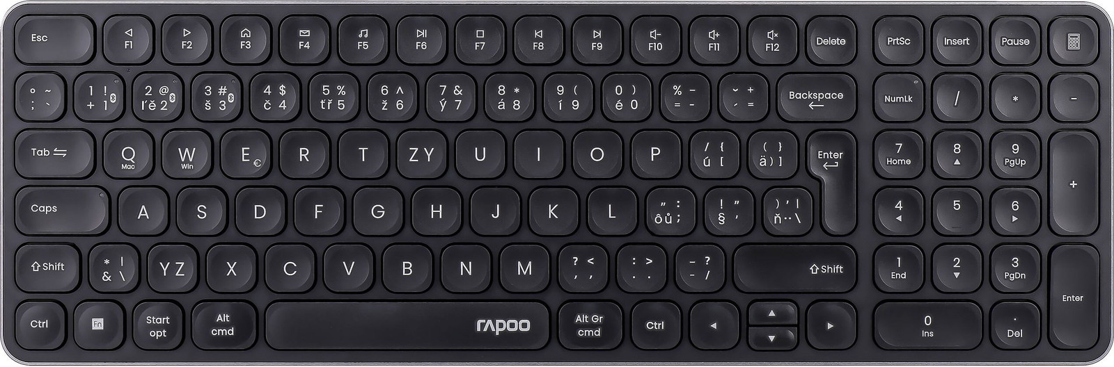 Rapoo E9310M Draadloos Toetsenbord Multi-mode Donkergrijs