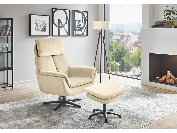Fauteuil Cardella Beige Velours Salina 79 x 108 x 89cm