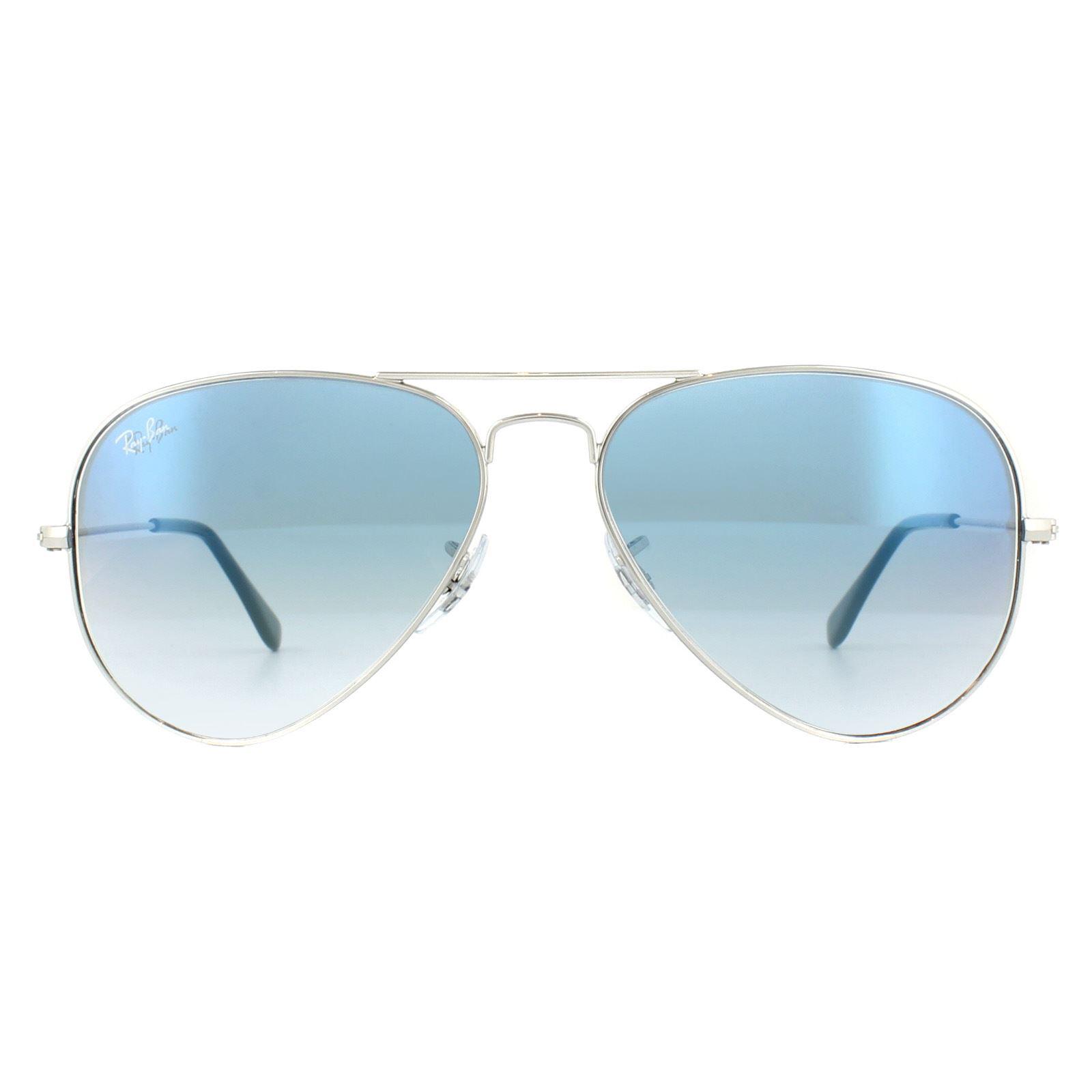 Ray-Ban Aviator Mens Silver Gradient Light Blue Zonnebril