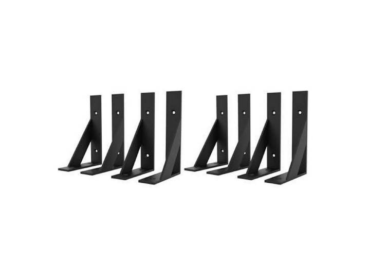 LuxusKollektion Wandregalhalter Regalhalter Set Schwarz 100x150mm, 4-tlg.