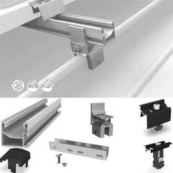K2 Systems SeamClamp Set für 3 Module auf Winkelfalz-Dach PV Unterkonstruktion