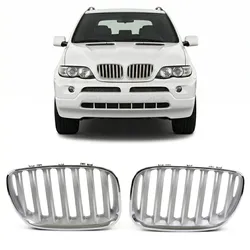 Sportgrill Einzelsteg Chrom & Matt Silber passend für BMW X5 E53 2003-2007