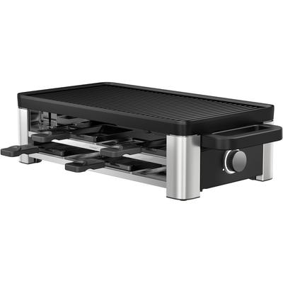 WMF Raclette "Lono Selection", silber (schwarz, silber), B:24cm H:13,2cm T:44cm, Raclettes, variable Temperatureinstellung, LED-Beleuchtung