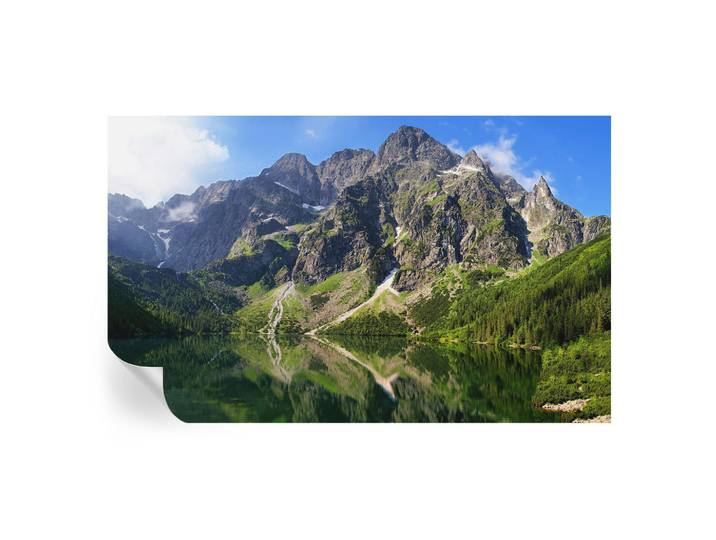 Wallfluent Fototapete 416x254 cm - Malerische Berge, Blau, 416x254 cm, Tapeten & Wandverkleidungen, Fototapeten