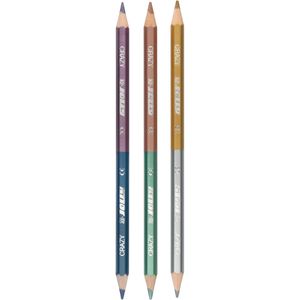 Jolly Buntstifte Supersticks Crazy, 3000-0515, Metallic, sortiert, zweifarbig - 6 Farben, 3 Stück