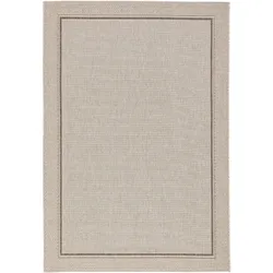 Pergamon, Teppich, In & Outdoor Teppich Flachgewebe Natur Panama Grau Bordüre (80 x 150 cm)