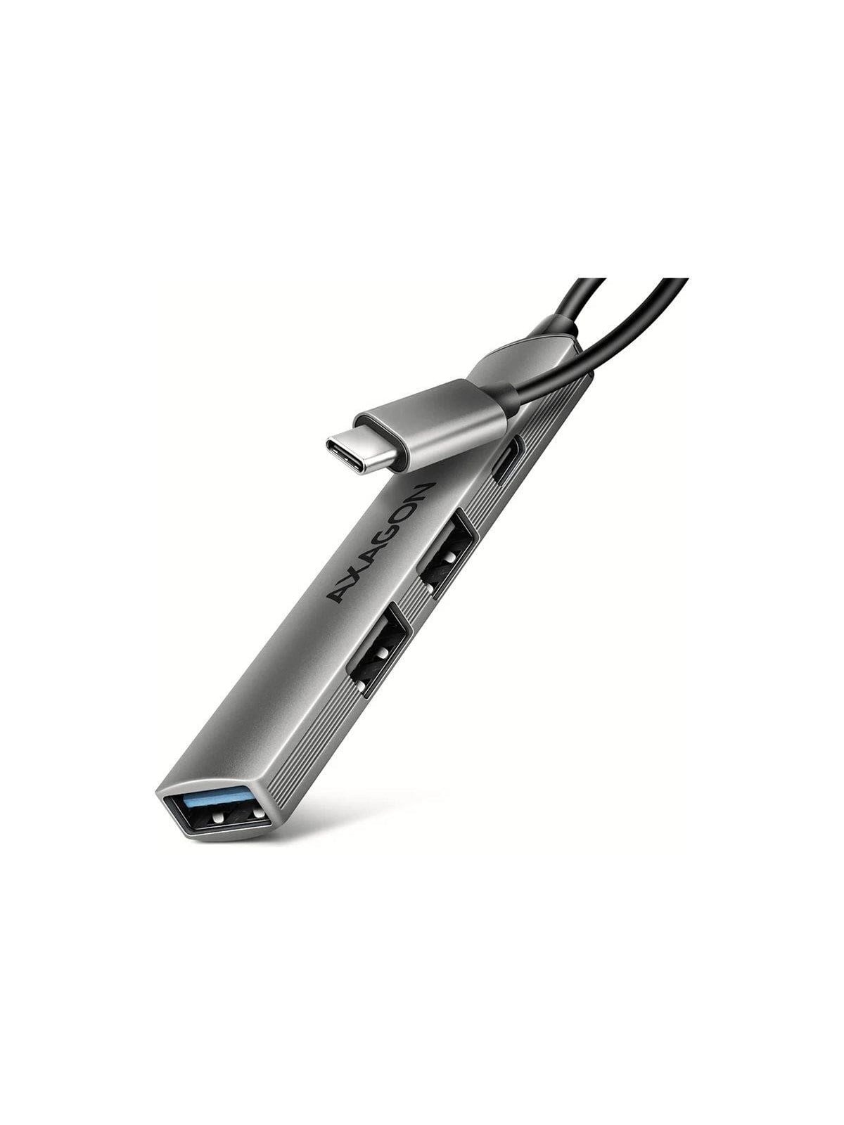 AXAGON HUE-STC - Hub - 4 Ports USB-Hubs - 4 - silber