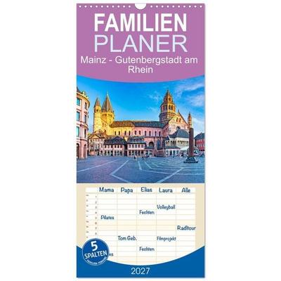 Familienplaner 2027 - Mainz - Gutenbergstadt am Rhein mit 5 Spalten (Wandkalender, 21 x 45 cm) CALVENDO