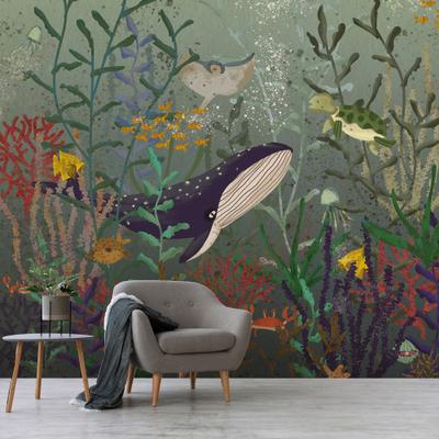 Fototapete SUPERFRESCO EASY "Unter dem Meer", bunt (blau), H:2,8m L:2,8m, Vlies, Tapeten, Design Tapeten