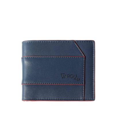 Geldbörse VARGU "KON 1-L", Herren, blau (navy, rot), Rindsleder, Kleinlederwaren, LGW zertifiziertes Leder