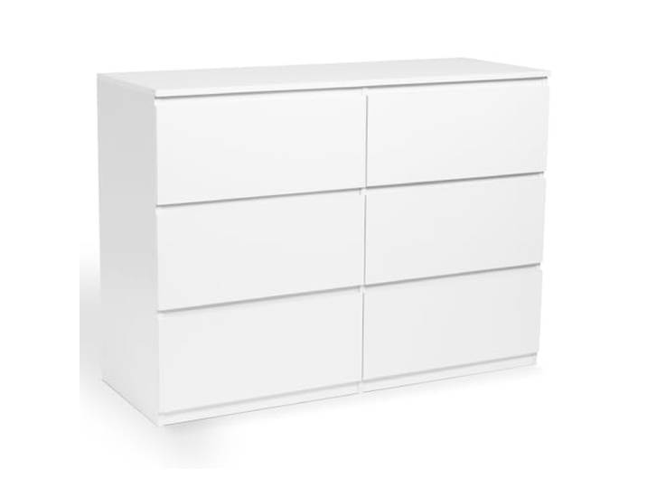 IDMarket - Kommode mit 6 Schubladen TOMI 110 cm Holz weiß